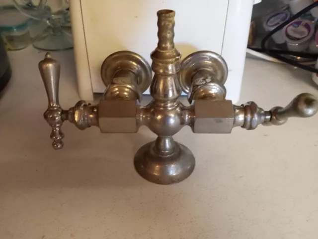 Antique Nickel Brass Claw Foot Bathtub Faucet Old Vtg Haydenville Co.