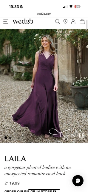 WED2B BRIDESMAID DRESS Laila Plum Purple BRAND NEW WITH TAGS Size 6 78.70  - PicClick UK