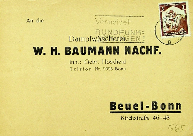 Sephil Deutschland 1931 3pf Auf Postkarte Von & Sich Bonn W / Rundfunk Cachet