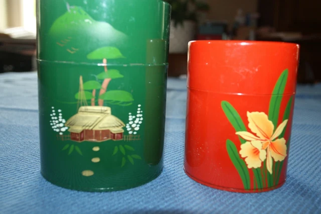 Lot de 2 belles boîtes à thé vintage pour salon de thé - France