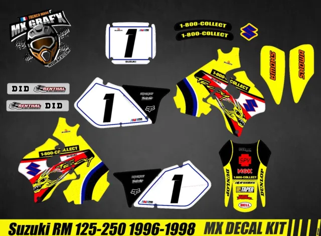 Kit Déco Moto pour / Mx Decal Kit for Suzuki RM 125/250 96/98 - Suzuki of Troy