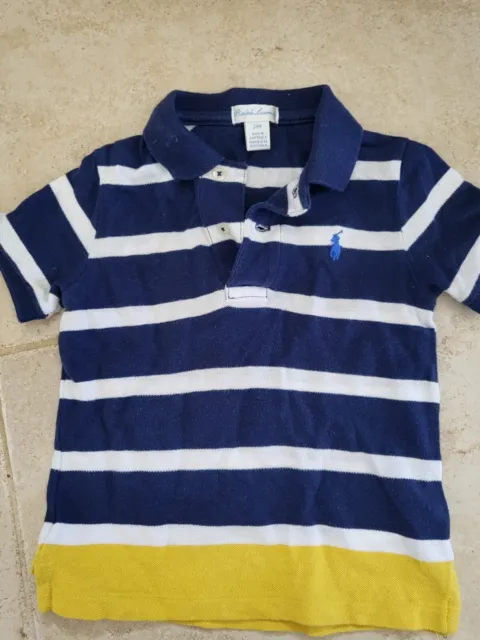 Genuine Navy and White Ralph Lauren Boy 18-24 Month Polo Shirt Top Outfit
