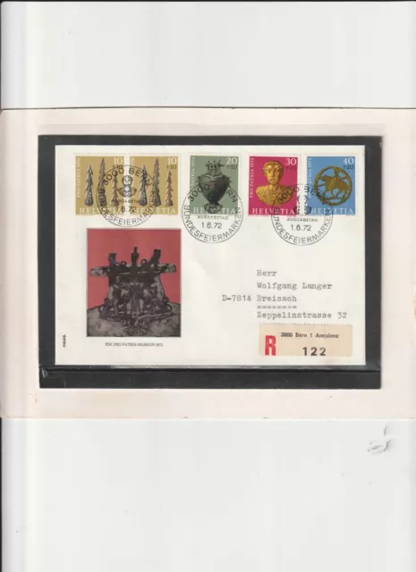 Schweiz-FDC-EINSCHREIBEN - Mi. Nr. 971-974 " Pro Patria - Bern 01.06.1972 "