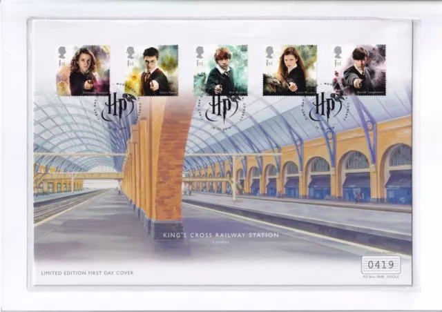 GB. FDC. Harry Potter - King's Cross- Muggleswick pmk 2018 -in folder + Cert