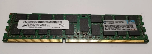 HP 8GB PC3L-10600R 2Rx4 G8 Server Memory Ram 664690-001 647897-B21 647650-071