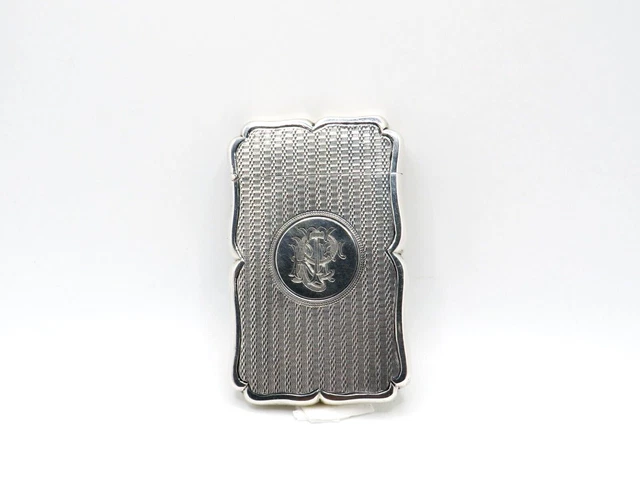 Antico Vittoriano Argento Sterling Calling Scheda Custodia Fully Marchiato 1875