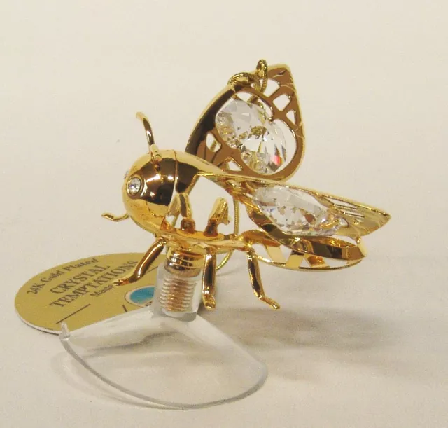 3261-sc Hummel Bumble-Bee Swarovski Cristal 24 Carat Or Crystal Brillants 66mm