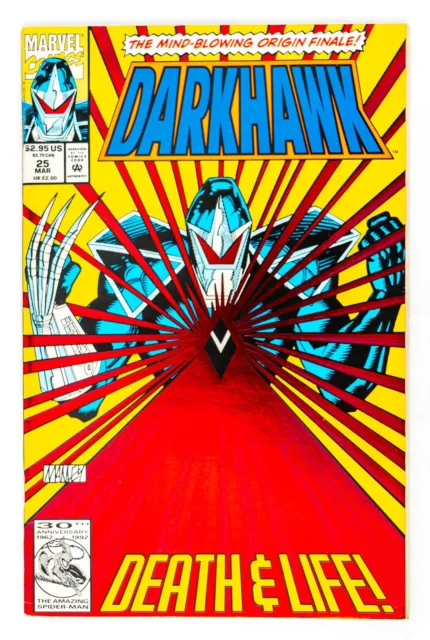 Darkhawk #25 (1993 Marvel) Origin Finale 1st App Overhawk Red Foil Cover! VF/NM