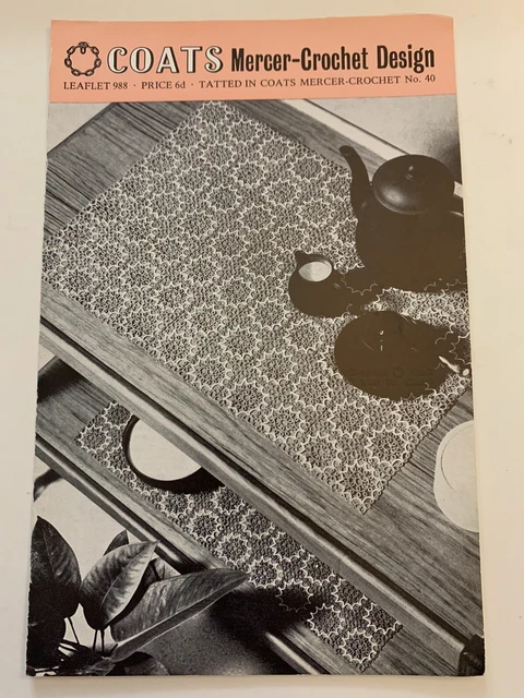 Abrigos de ganchillo 988 Mercer. Paños de carro. Patrón de tatuaje. Nuevo