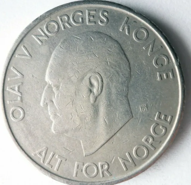 1965 NORWAY 5 KRONER - Excellent Collectible Coin - FREE SHIP - Bin #117 2
