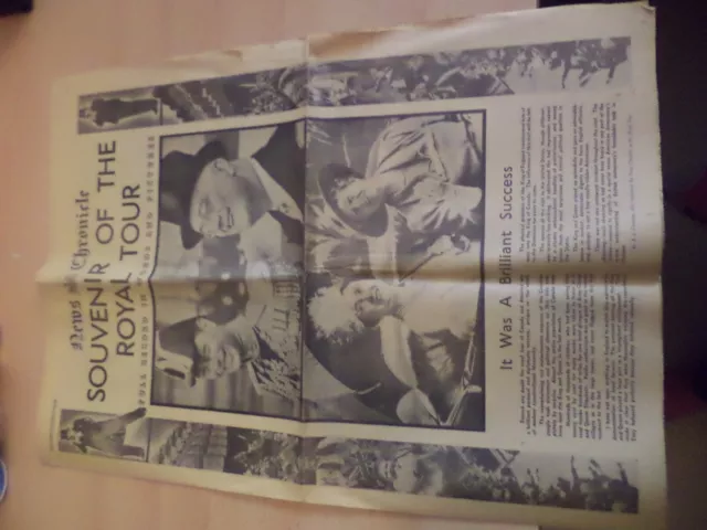 NEWS CHRONICLE royal tour 22 june 1939 OLD VINTAGE ORIG NEWSPAPER 1930s supp