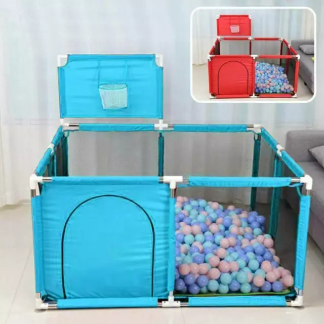 Large Baby Playpen Kids Infant Safety Yard Activity Center With Basketball Hoop
