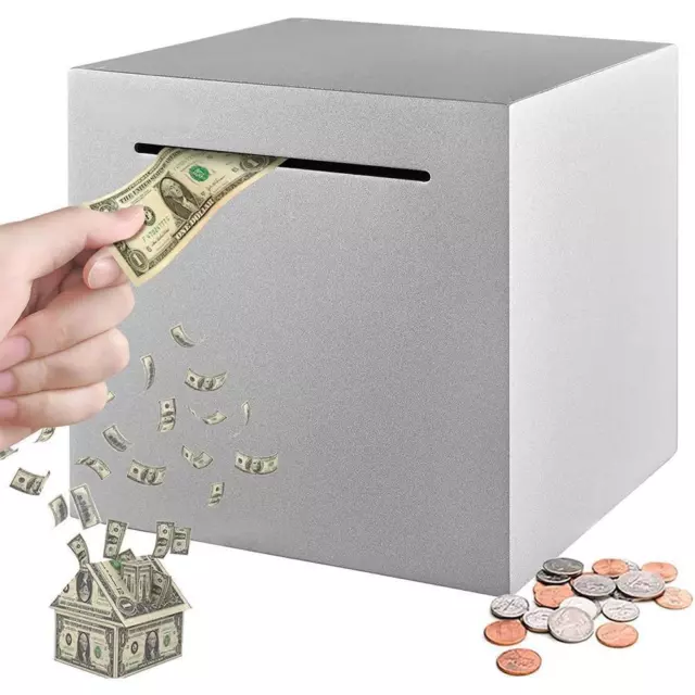 Safe Piggy Bank Made of Stainless Steel,Safe Box Money Savings Bank for Kids cx^