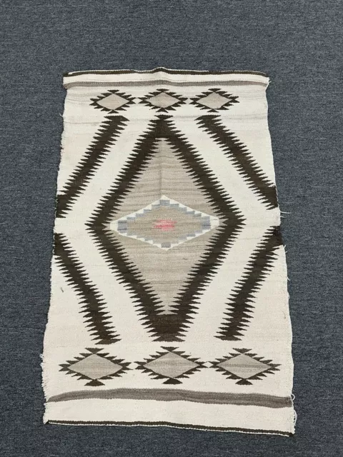Vintage Native American Southwestern Flatweave Hand-Woven Wool Rug ~ 45"x 29"