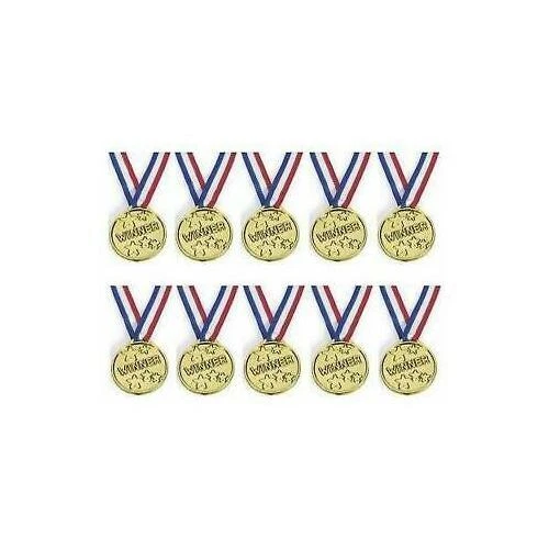 Gold Kunststoff Gewinner Medaillen Sport Tag Party Tasche Preis Auszeichnungen Spielzeug Kinder