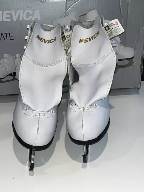 Nevica Ladies White Ice Skates Skating Boots Uk Size 5 EU 38 With Booklet