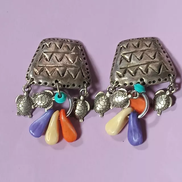 Rémy Dis clips boucles d'oreilles Vintage  métal argenté années 80/90