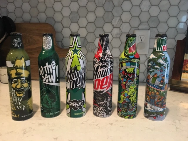 Aluminum mountain dew bottles