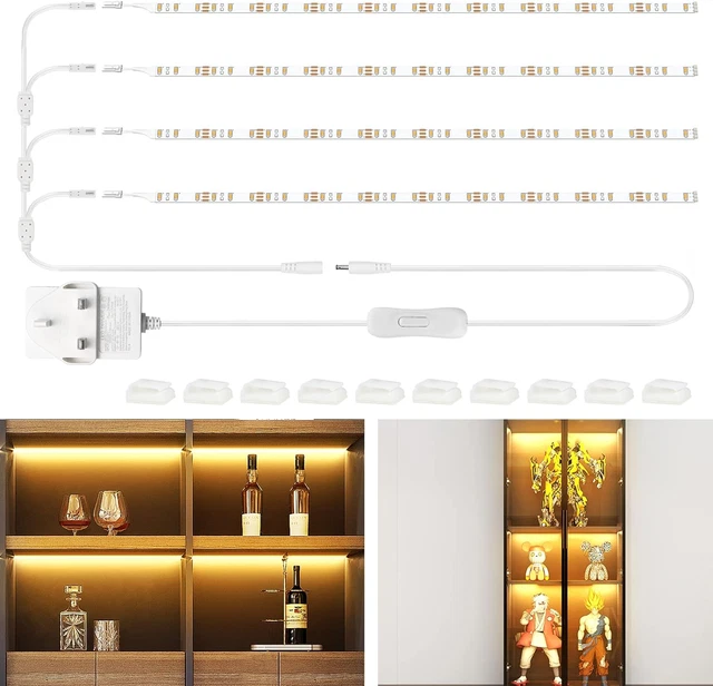 LED UNDER SHELF Lighting 4*50cm Flexible LED Strip Lights with Switch