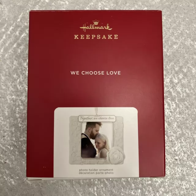 Hallmark  “We Choose Love” Porcelain Photo Holder Wedding Engagement Frame 2021