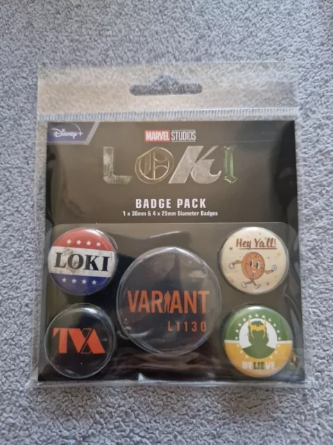 Marvel Studios LOKI Badge Pack 5Stück 4x25mm 1x38mm NEU OVP