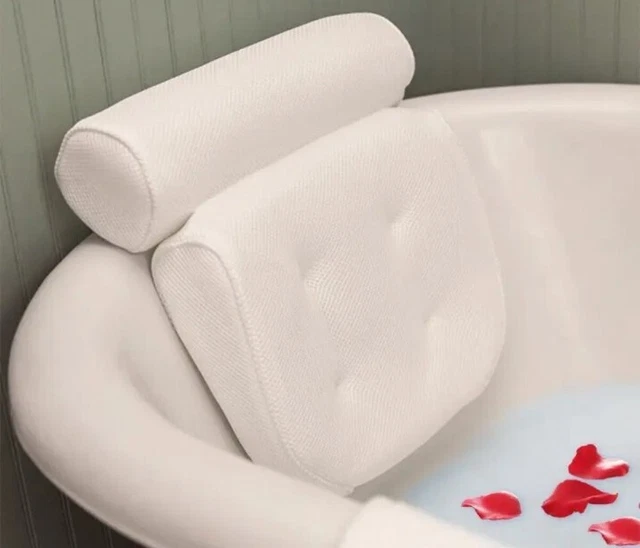 Almohada de baño de malla 3D almohada de spa reposacabezas para bañera de hidromasaje con 6 ventosas