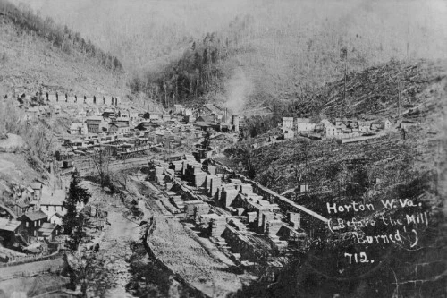 Aerial View Lumber Mill Randolph County Horton West Virginia WV Reprint Postcard