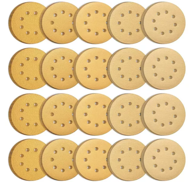 5 inch Sanding Discs 60-220 Grit Hook Loop 8-Hole Orbital Sander Paper Sandpaper