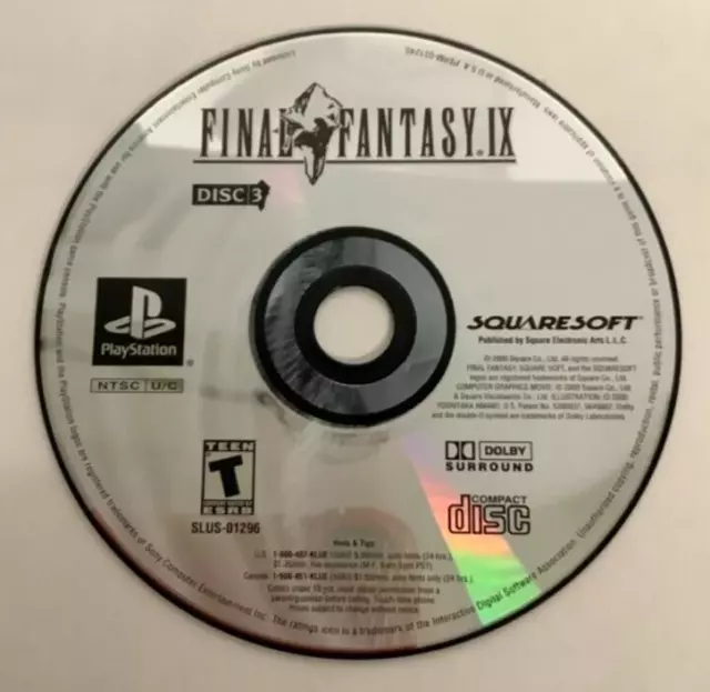 FINAL FANTASY IX 9 PlayStation PS1 Game Disc Authentic, Cleaned Tested ...
