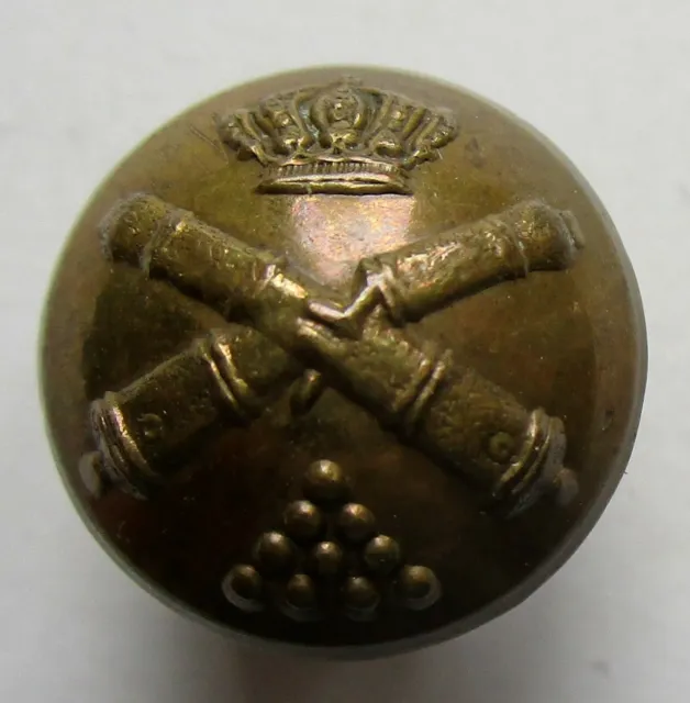 Bouton bombé en métal doré pour Officiers de Régiments d'Artillerie de 1892, PM