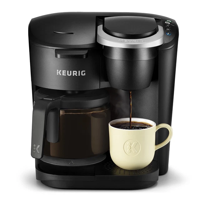 Keurig K-Duo Essentials Black Single-Serve K-Cup Pod Coffee Maker, Fast Shipping