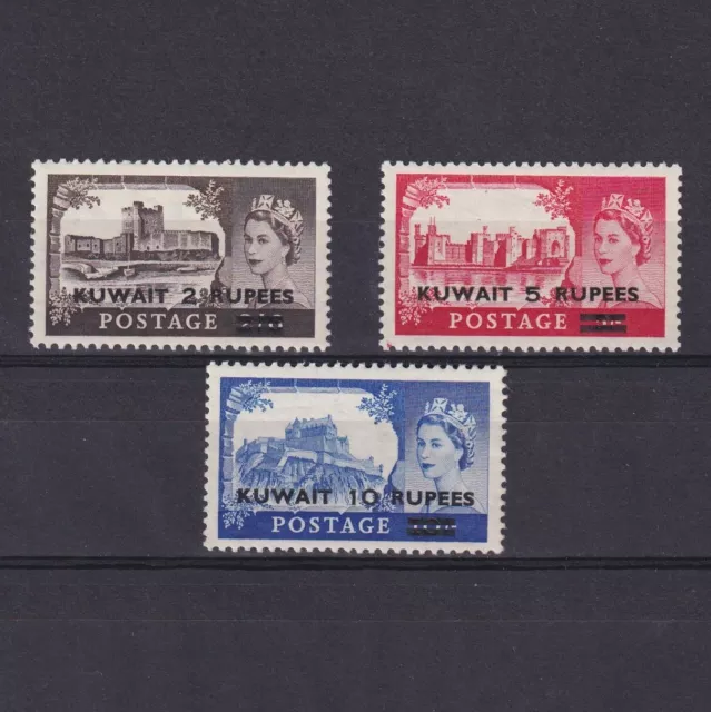 KUWAIT 1955, SG# 107-109, Castles, Queen Elizabeth II, MNH