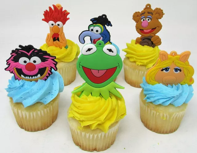 Muppets Birthday Cupcake Cake Party Favor Set Featuring Kermit the Frog, Piggy