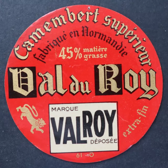 Etiquette fromage  Camembert VAL DU ROY valroy  cheese label 9