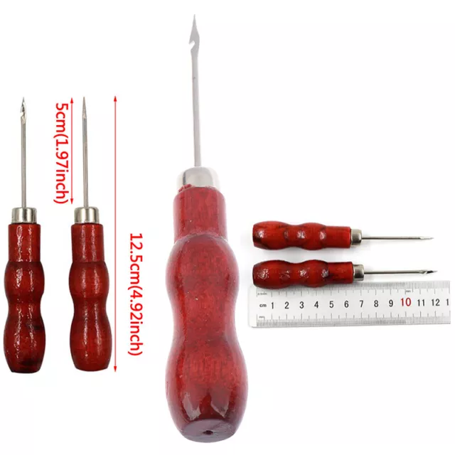 5 piezas rojo cuero artesanal punzón herramienta de costura manual herramienta de cuero zapatos reparación gancho ZNHUK