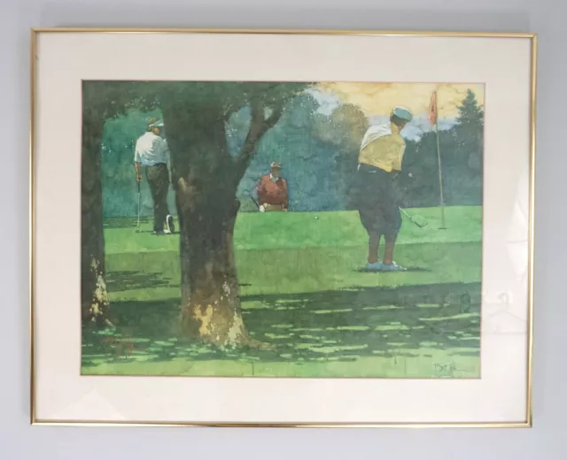 BART FORBES Signed Morning Round Framed Matted Golf Print Wall Art Picture