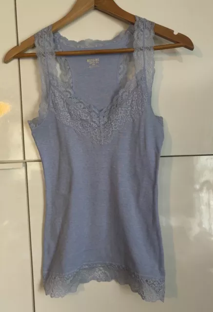 Mossimo Supply Co. Woman’s Tank Top Lace Edging Gray Size Medium