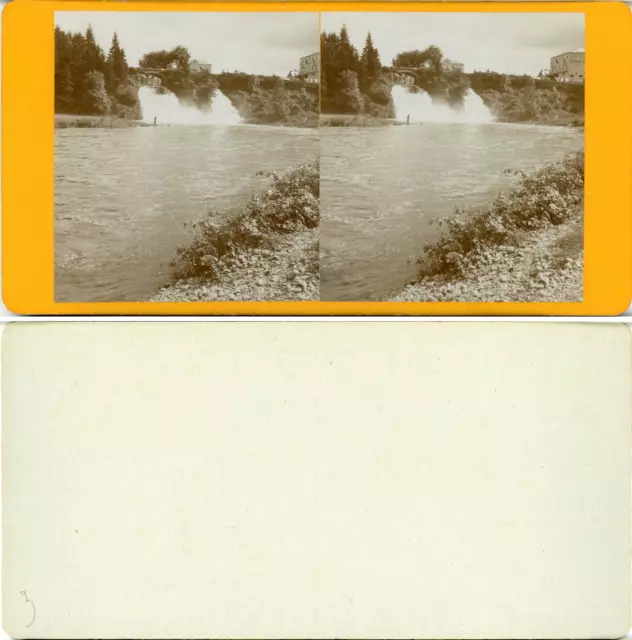 Stéréo, Belgique, cascade de Coo_Stavelot Vintage albumen stereo card Tirage a