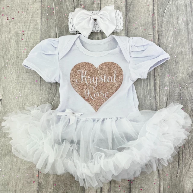 BAMBINA 0-18m ORO ROSA GLITTER, abito tutù neonato