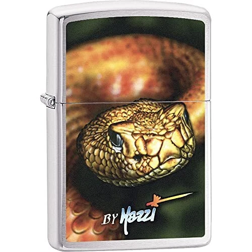 Zippo Lighter- Personalized Message Engrave for Mazzi Snake Brush Chrome Lighter