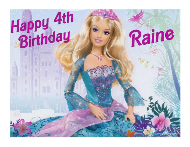 BARBIE EDIBLE PARTY cake topper edible cake image sheet decoration £8.03 - PicClick UK