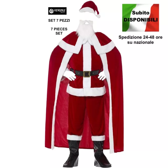 Vestito Costume Babbo Natale Mantella Cosplay Santa Claus Christmas Suit SANTC08