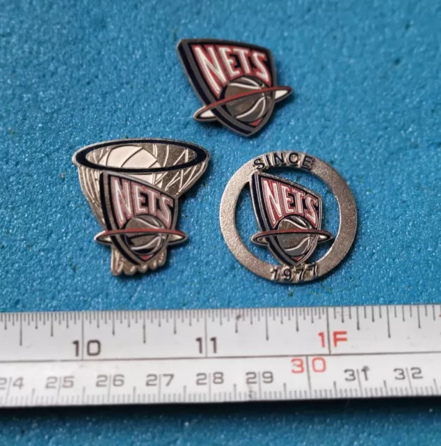 Lot Of 3 Pin's : New Jersey Nets Nba Basketball Pin # Qq589