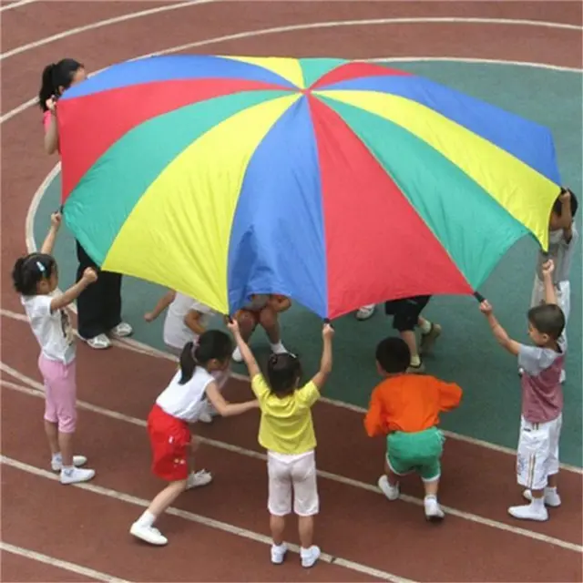 2M Kids Play Parachute Rainbow Umbrella Outdoor Game Exerclse Sport BS