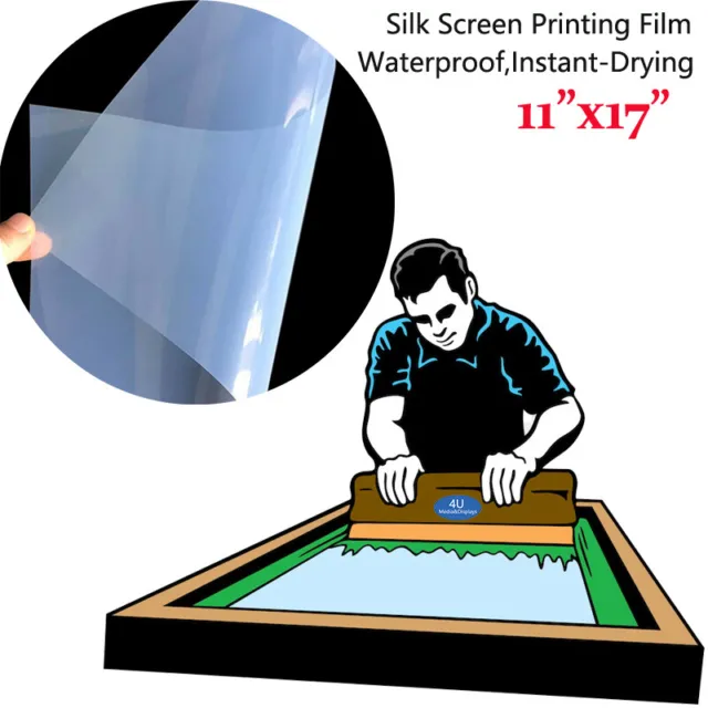 11 x 17，Waterproof Inkjet Silk Screen Printing Transparency Film 25 sheets