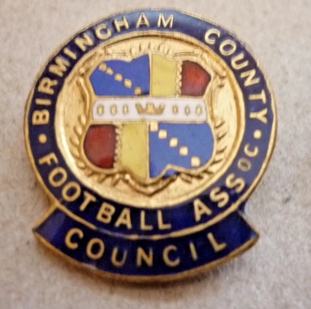 Two Vintage Enamel Badges Birmingham County Football Association & Council 2