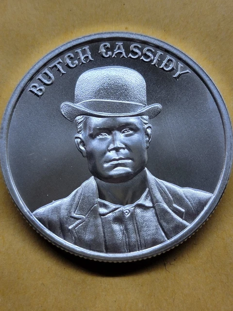 2023 Wild West Legends Butch Cassidy  1 Troy Oz. Fine Silver Collectable Coin