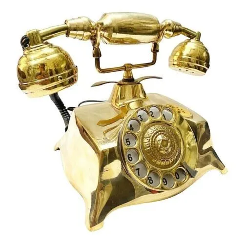VINTAGE ROTARY TELEPHONE Antique Victorian Nautical Full Brass