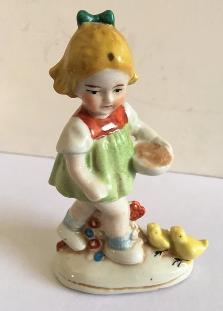 PAIRE DE SUJETS ENFANT en BISCUIT POLYCHROME GERMANY ALLEMAGNE - signé 6