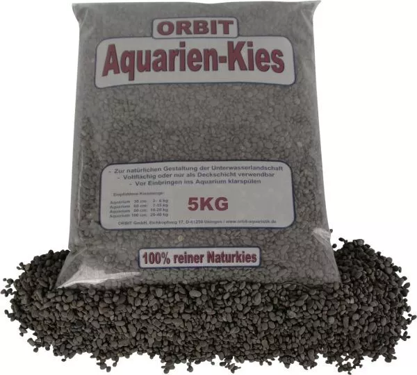 Orbit Aquarien Natur-Kies schwarz 5 kg